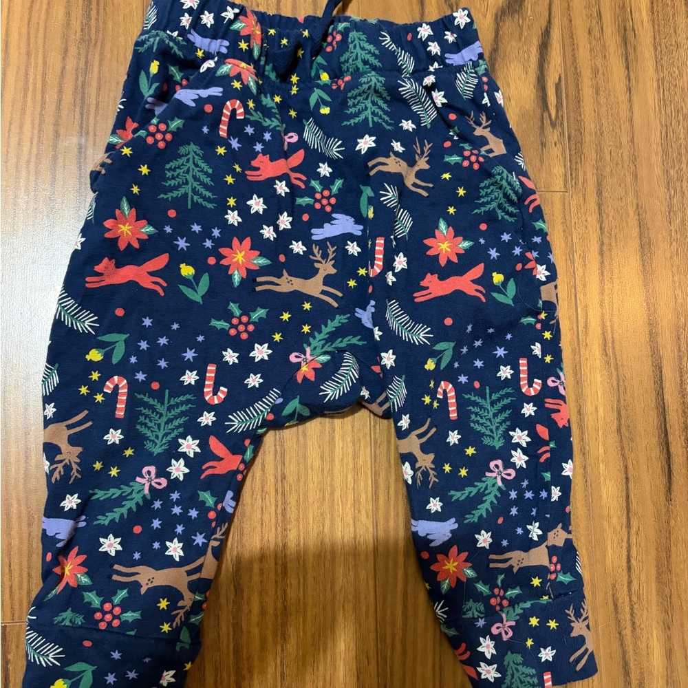 Hanna Andersson Navy Holiday Baby Pants, Wiggle pants 18-24 months